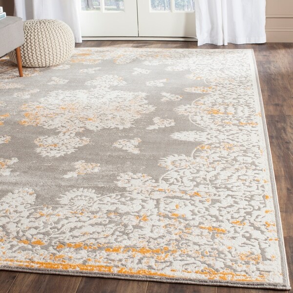 Safavieh Passion Watercolor Vintage Grey / Ivory Distressed Rug - 8' x 11'