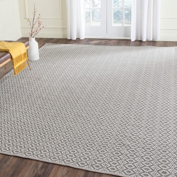 Safavieh Hand-Woven Montauk Flatweave Ivory/ Grey Cotton Rug - 8' x 10'