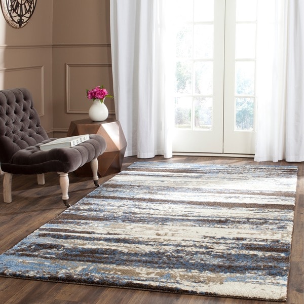 Safavieh Retro Cream/ Blue Rug (6 x 9)   Shopping   Great