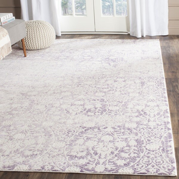 Safavieh Passion Watercolor Vintage Lavender/ Ivory Distressed Rug (6'7 x 9'2) - 6'7 x 9'2