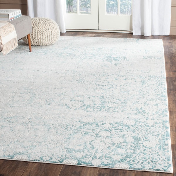 Safavieh Passion Vintage Wash Turquoise/ Ivory Distressed Rug - 8' x 11'