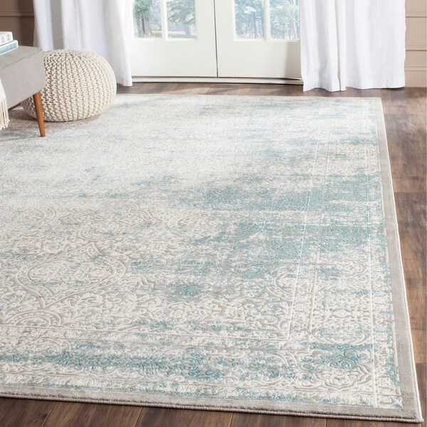 Safavieh Passion Watercolor Turquoise/ Ivory Distressed Rug - 8' x 11'