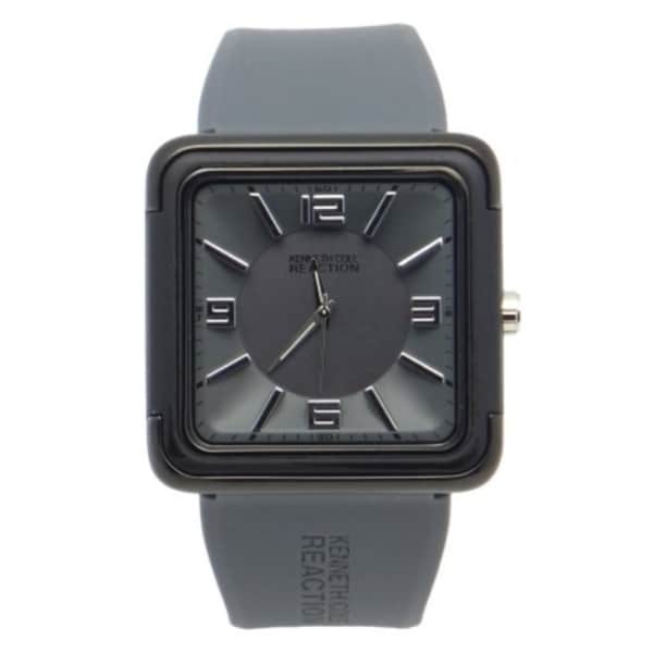 Kenneth Cole Reaction Grey Square Face Grey Strap Men's Watch ...