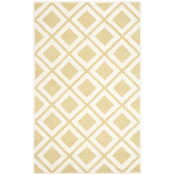 Safavieh Handmade Chatham Gold/ Ivory Wool Rug - 8' x 10'