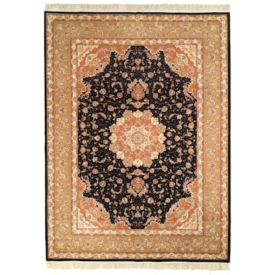 SAFAVIEH Couture Hand-knotted Tabriz Floral Lilianka Traditional Oriental Wool Rug with Fringe