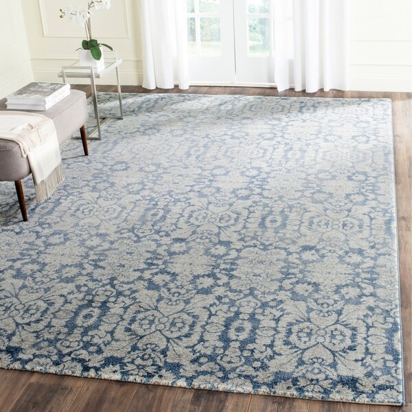 Safavieh Sofia Vintage Damask Blue/ Beige Distressed Rug - 8' x 11'