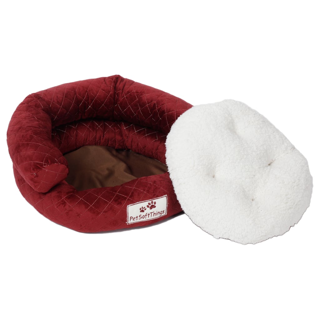 Pet Soft Things Rounded Microplush Applique Quilted Pet Bed
