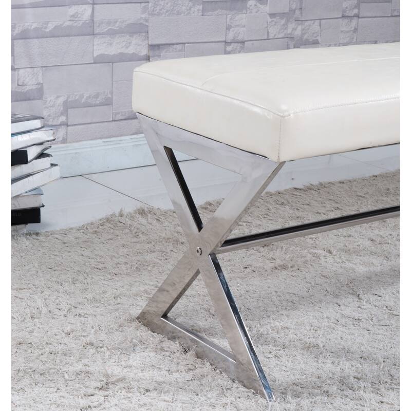 Signature Designs Royal Modern Stainless Steel Bench