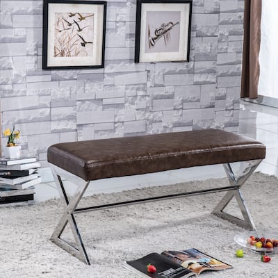 Signature Designs Royal Modern Stainless Steel Bench