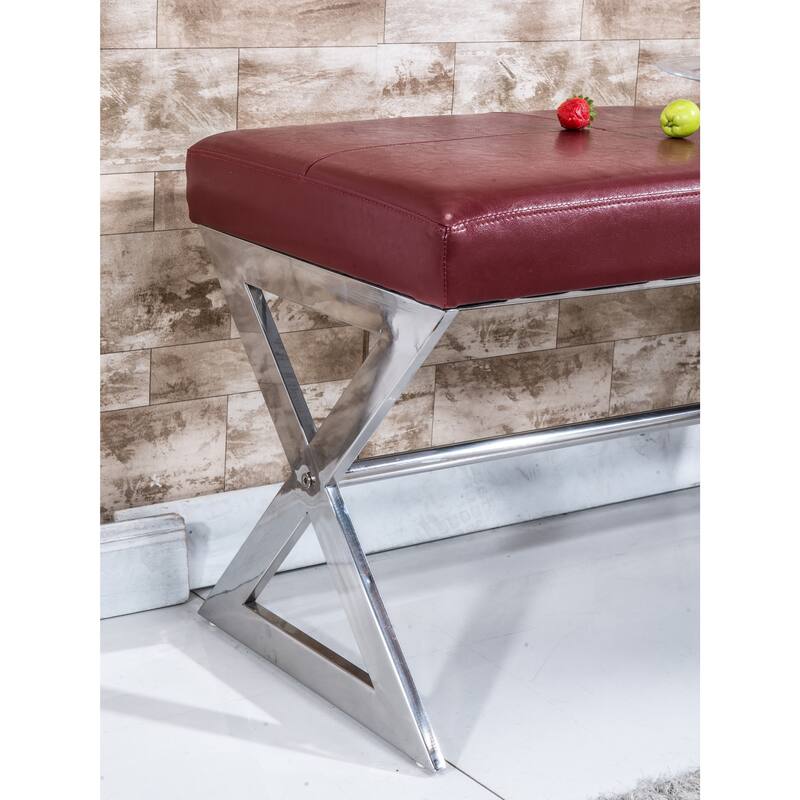 Signature Designs Royal Modern Stainless Steel Bench