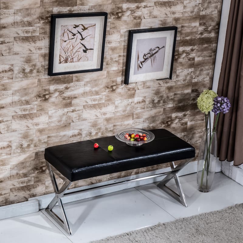 Signature Designs Royal Modern Stainless Steel Bench