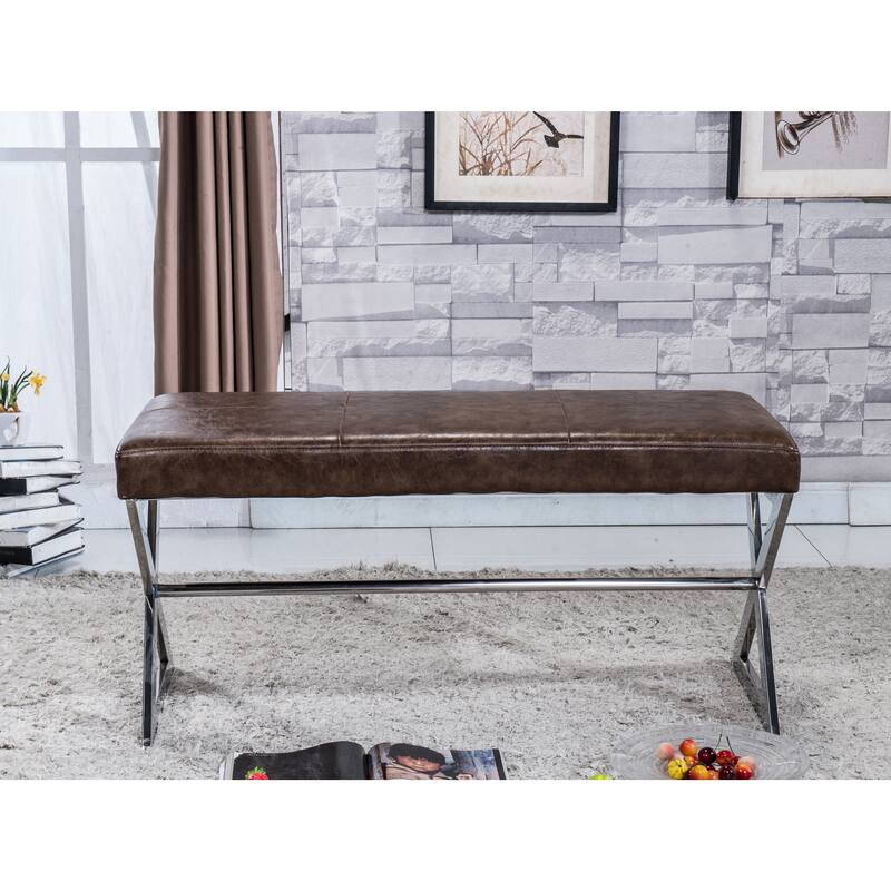 Signature Designs Royal Modern Stainless Steel Bench