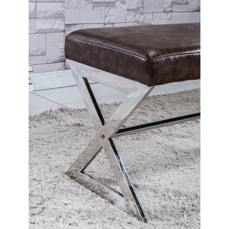 Signature Designs Royal Modern Stainless Steel Bench