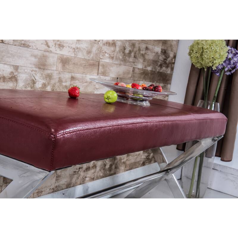Signature Designs Royal Modern Stainless Steel Bench