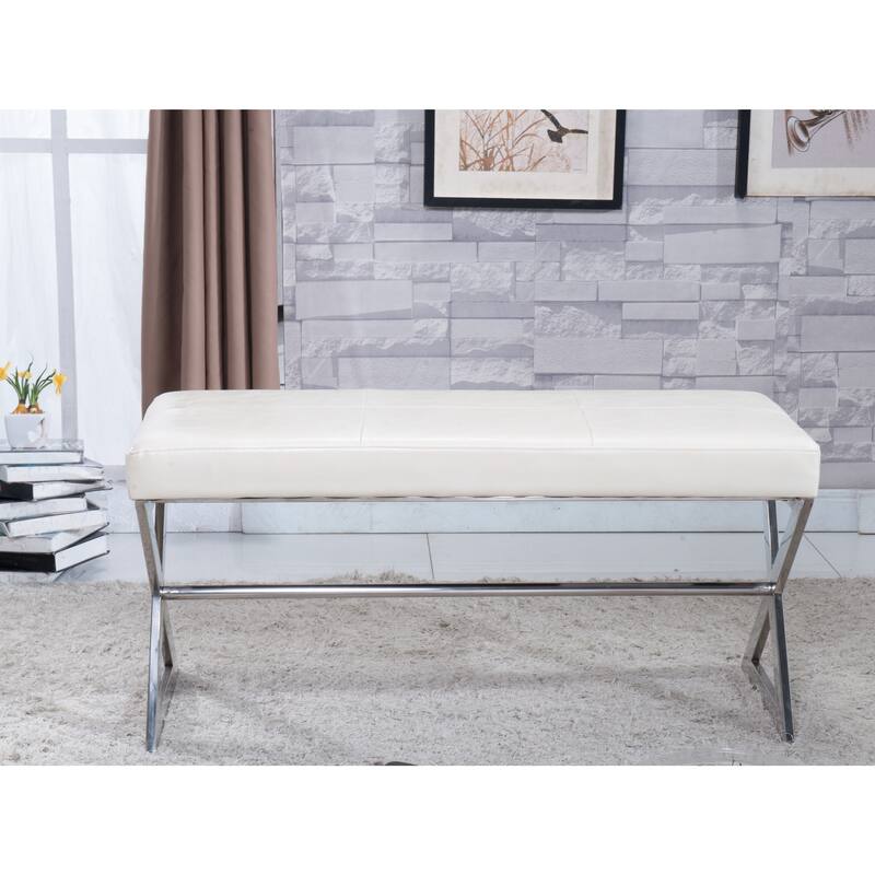 Signature Designs Royal Modern Stainless Steel Bench