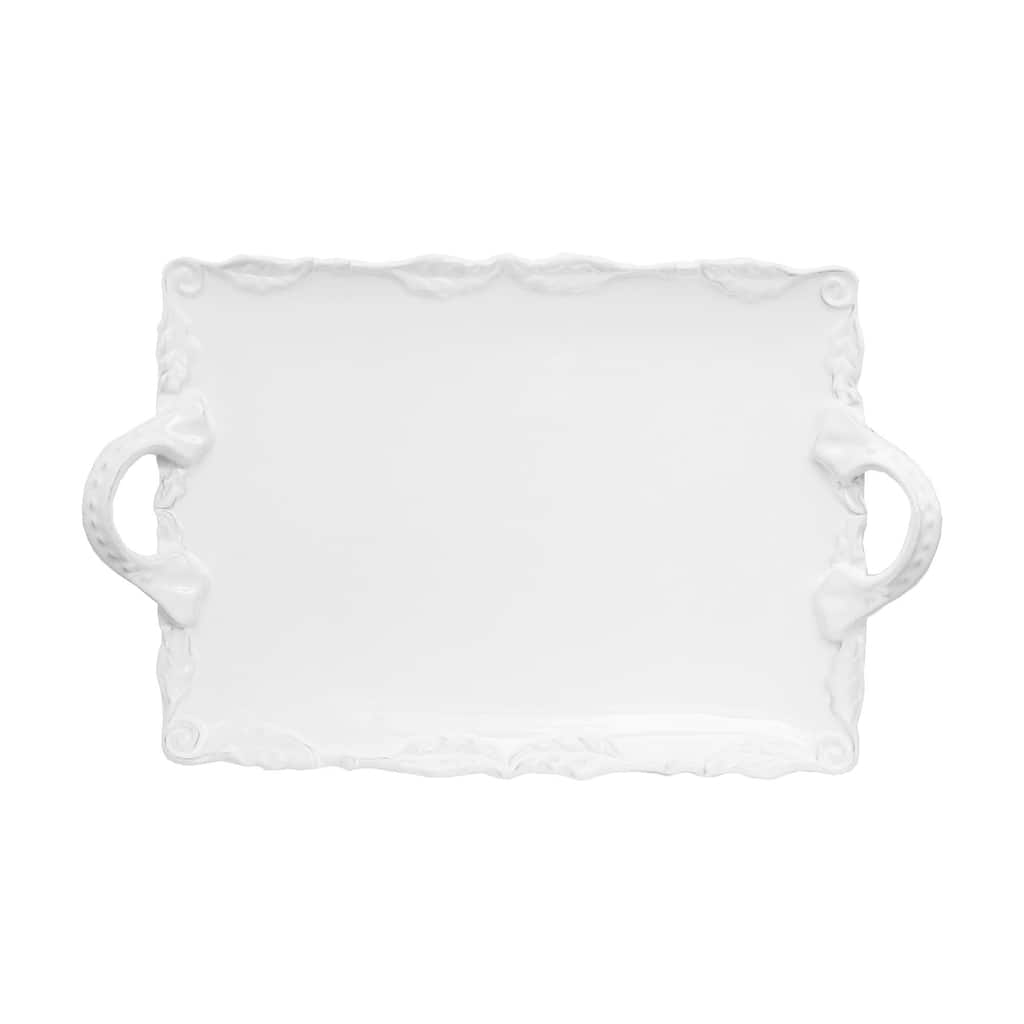Bianca Wave White Rectangle Platter