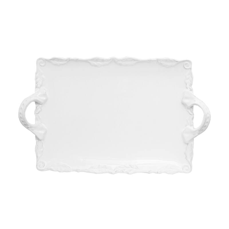 Bianca Wave White Rectangle Platter