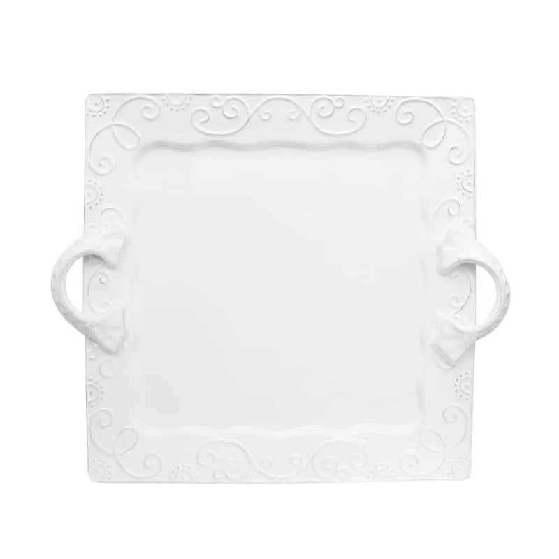 American Atelier Mina White Square Platter