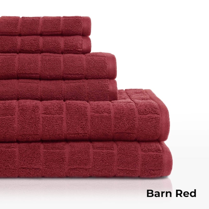 Cobblestone - 6 Piece Towel Set - Barn Red