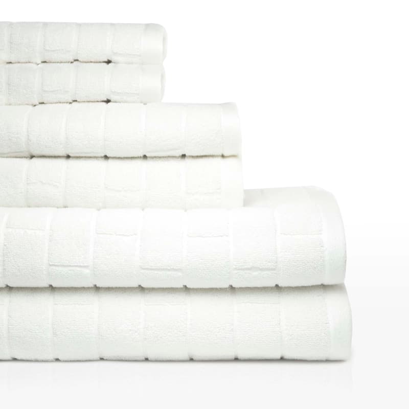 Cobblestone - 6 Piece Towel Set - White