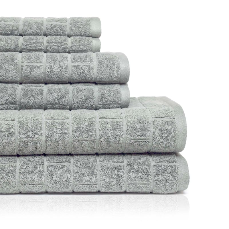 Cobblestone - 6 Piece Towel Set - Silver Sage