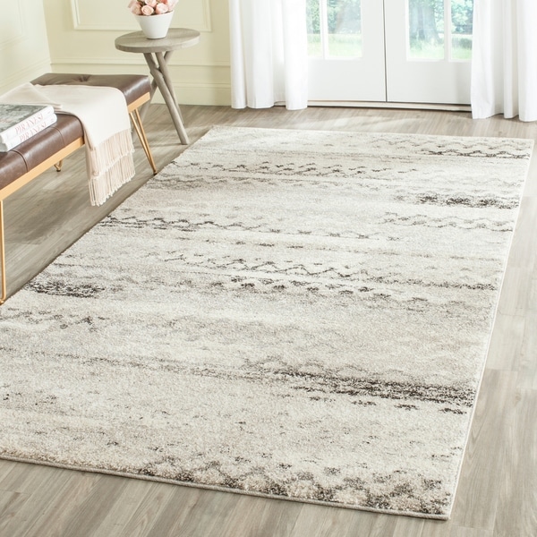Safavieh Retro Modern Abstract Cream/ Grey Distressed Area Rug - 8' x 10'