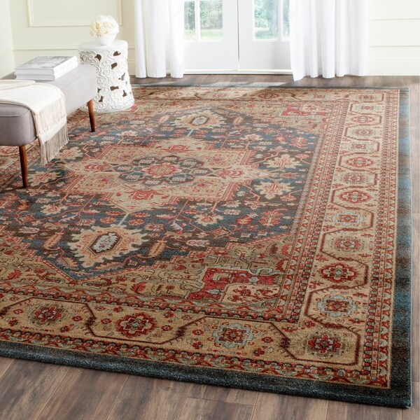 Safavieh Mahal Traditional Grandeur Navy/ Natural Rug - 8' x 11'