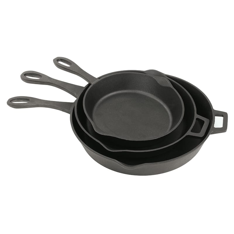 Bayou Classic® 3-pc Cast Iron Skillet Set with/ Helper Handle