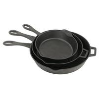 Bayou Classic 7456 10-in and 14-in Cast Iron Skillet Set
