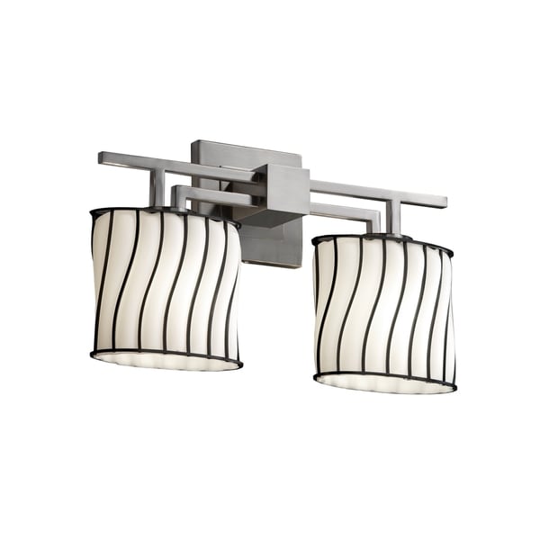 Justice Design Group Wire Glass Aero 2 light Nickel Bath Bar