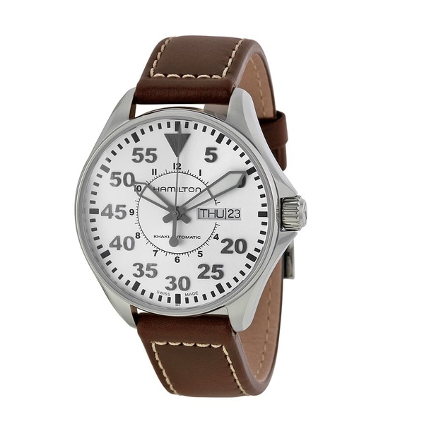 Hamilton Mens H64425555 Khaki Pilot 38MM White Watch   17559767