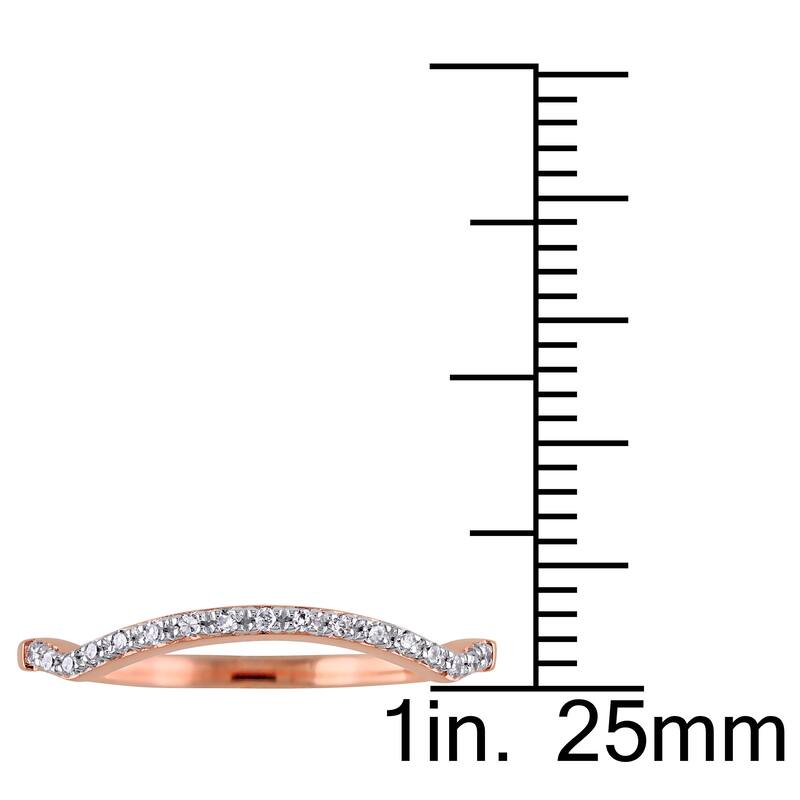 Miadora 10k Rose Gold Diamond Accent Curved Stackable Wedding Band Ring