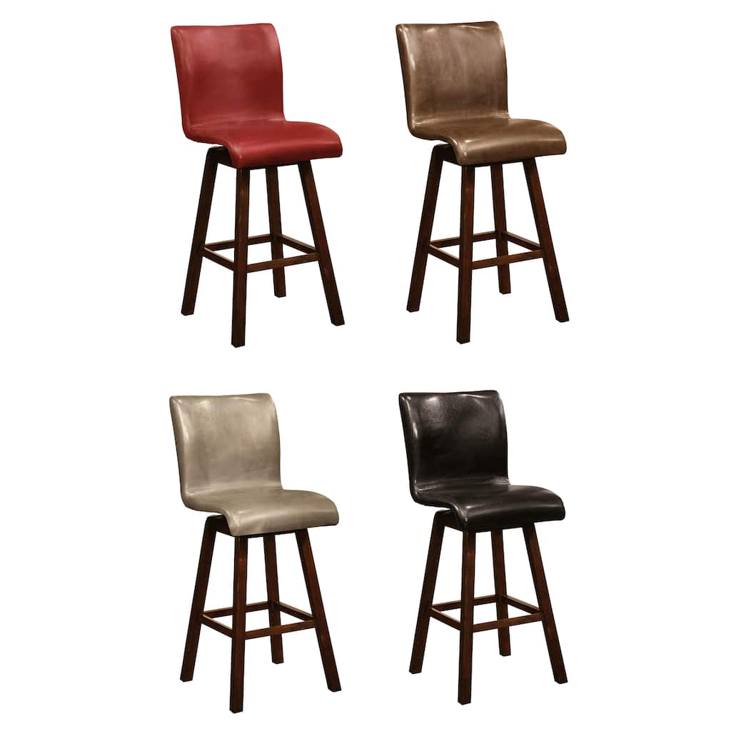 Montgomery Sleek Upholstered Sculpted Swivel Bar Stools (Set of 2)
