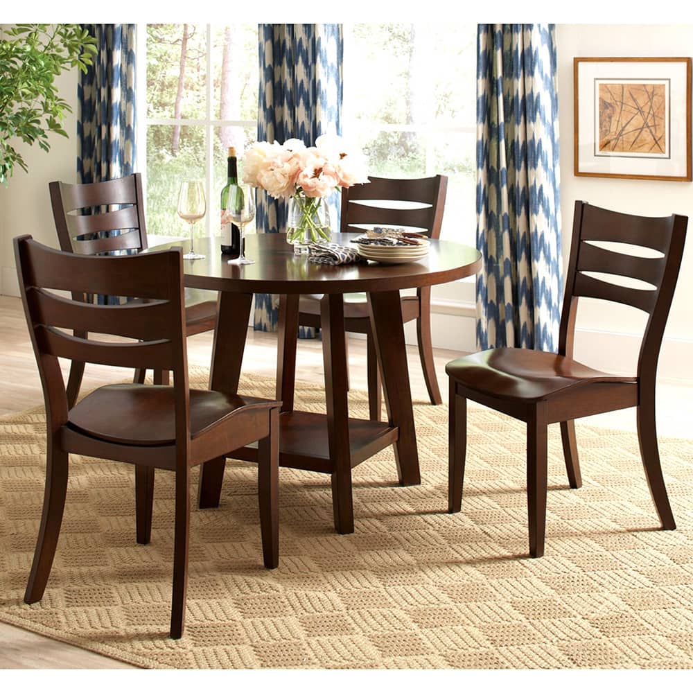 Delta Transitional 5-piece Saddle Seat Round Dining Set
