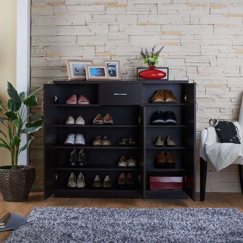 Ekko Contemporary 10-Shelf Shoe Cabinet with 1-Drawer by Furniture of America