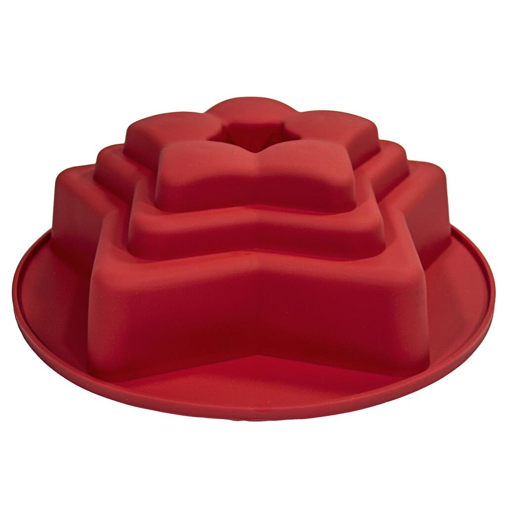 Sorbus Red Silicone Star Bundt Cake Baking Mold