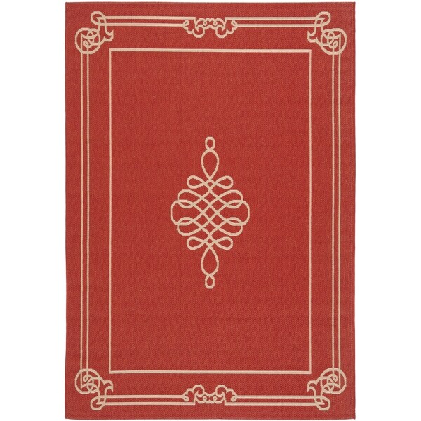 Safavieh Courtyard Classic Black/ Cream Indoor/ Outdoor Rug - 9' x 12'