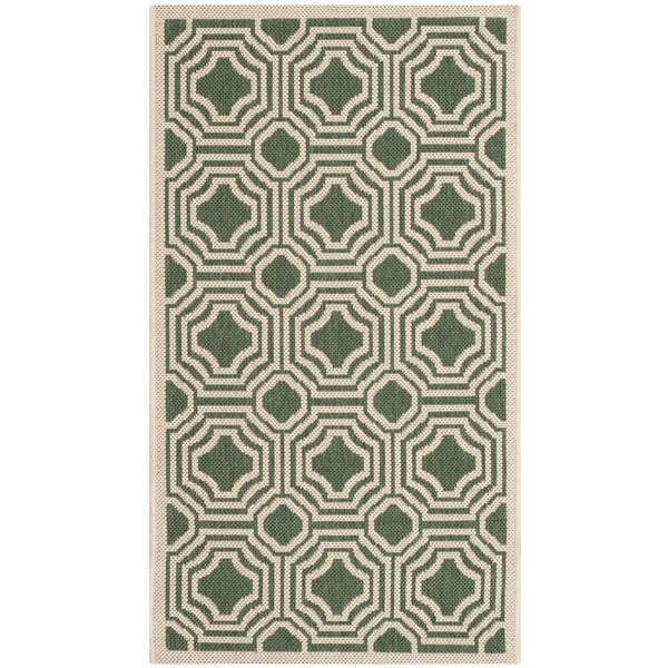 Safavieh Courtyard Dark Green/ Beige Indoor/ Outdoor Rug - 2' x 3'7