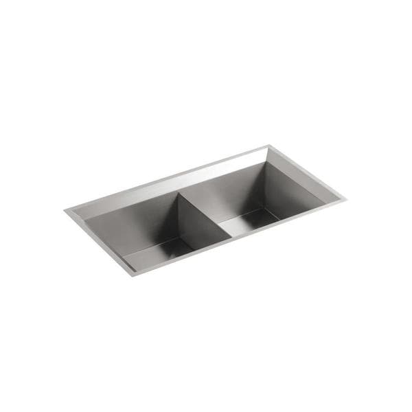 Kohler Poise Undercounter Stainless Steel 33x18x9.5 0 hole Double Bowl