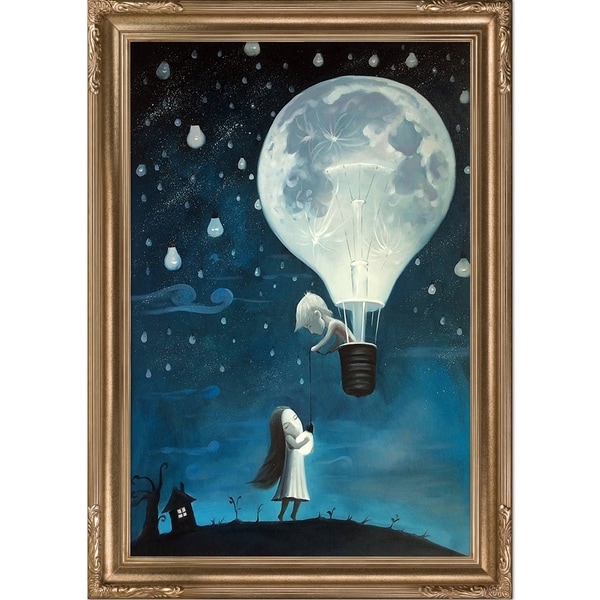 Adrian Borda 'He Gave Me The Brightest Star' Hand Painted Framed Canvas Art