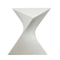 LeisureMod Quinzy Vanity Stool/Side White Table
