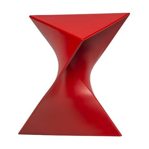 LeisureMod Quinzy Vanity Stool/Side Red Table