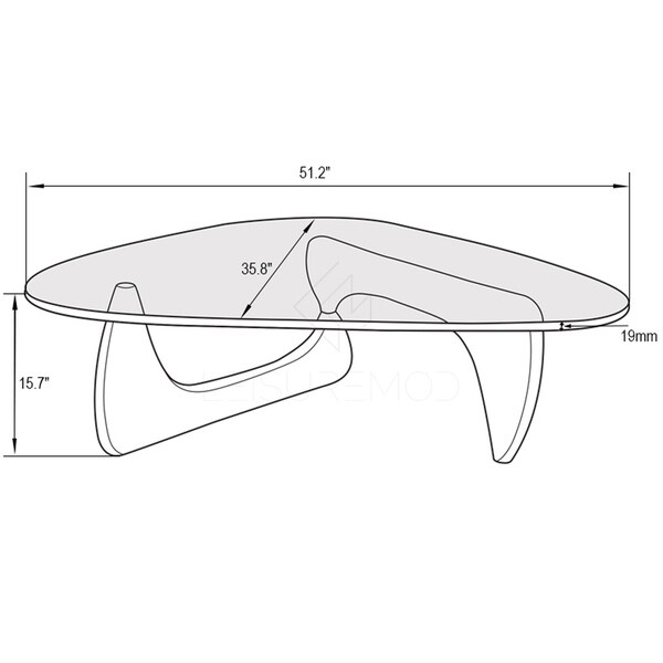 Leisuremod Imperial Triangle Coffee Table Base In Dark Walnut