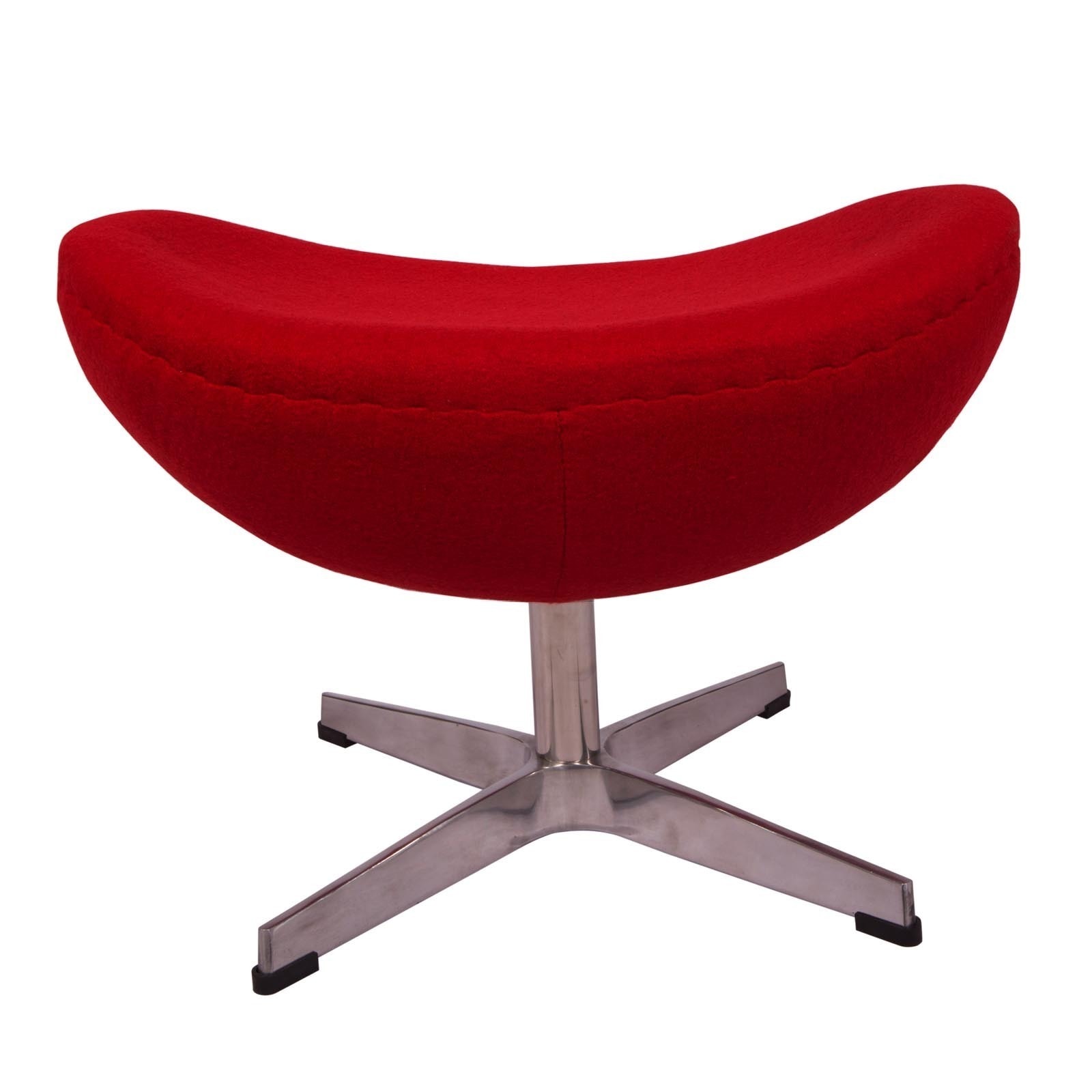 LeisureMod Modena Modern Red Wool Egg Chair Ottoman Bed Bath