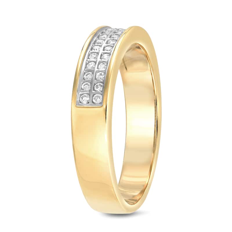 Auriya Modern 1/6ctw Diamond Wedding Band 14k Yellow Gold