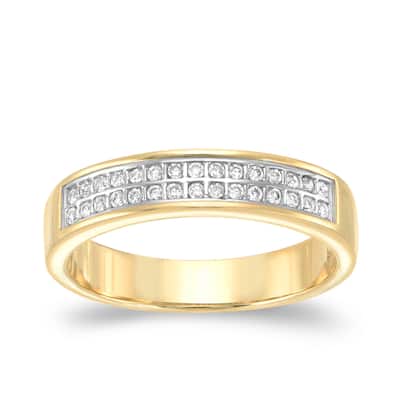 Auriya Modern 1/6ctw Diamond Wedding Band 14k Yellow Gold