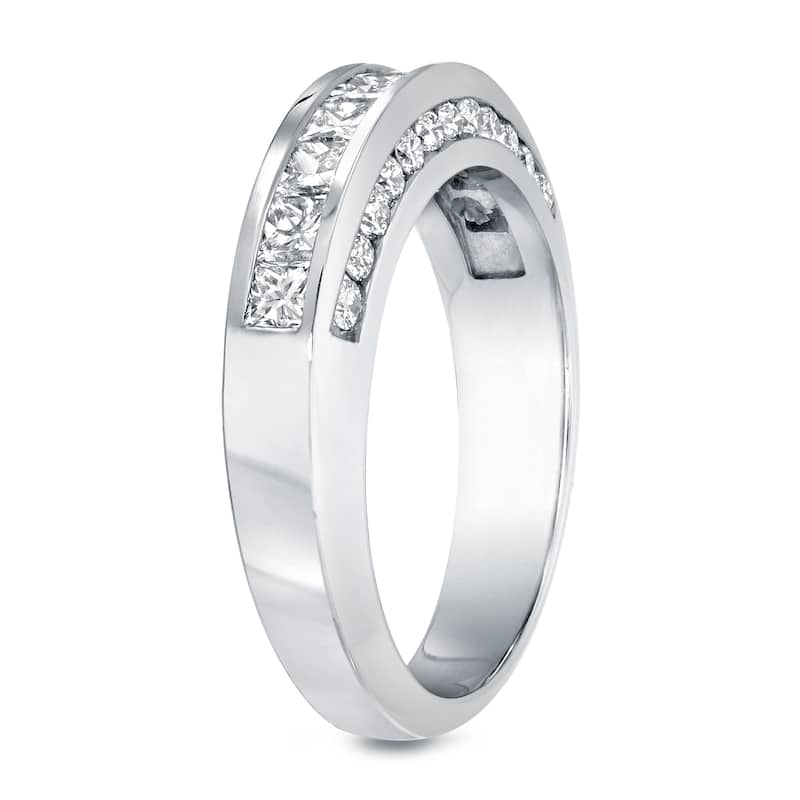 Auriya 14k Gold 1ctw Princess-Cut Channel Diamond Wedding Band