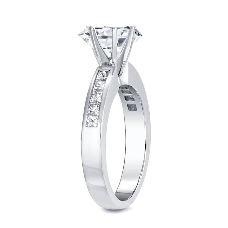 Auriya Traditional 1 1/2ct TDW Round Diamond Engagement Ring 14k White Gold