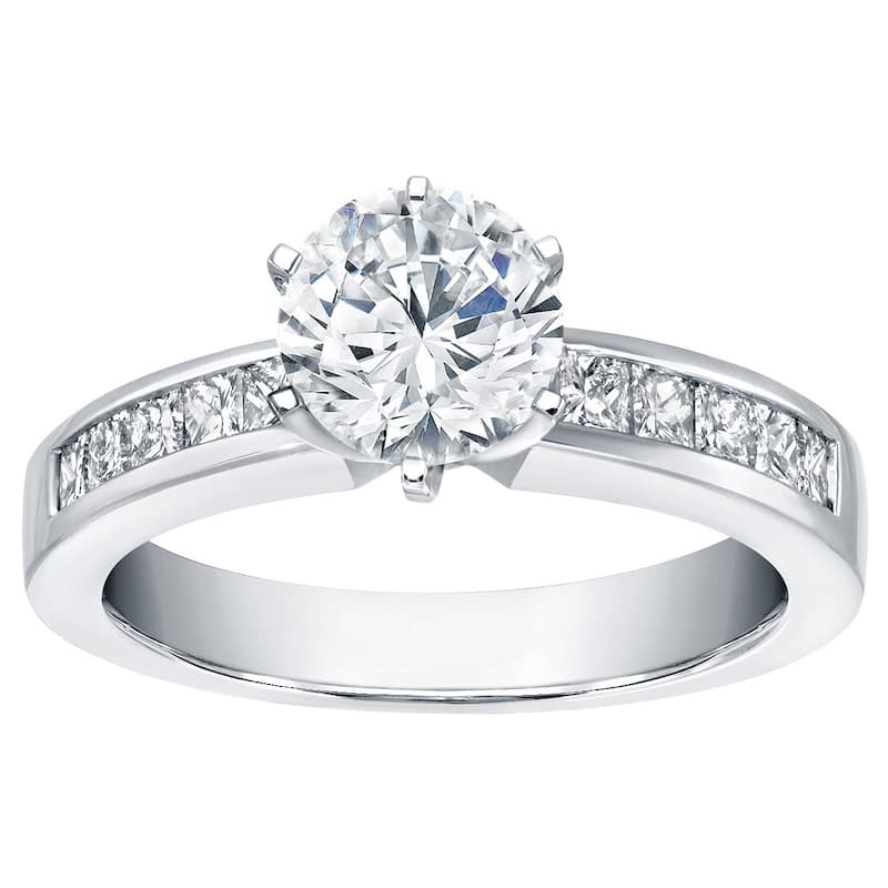 Auriya Traditional 1 1/2ct TDW Round Diamond Engagement Ring 14k White Gold