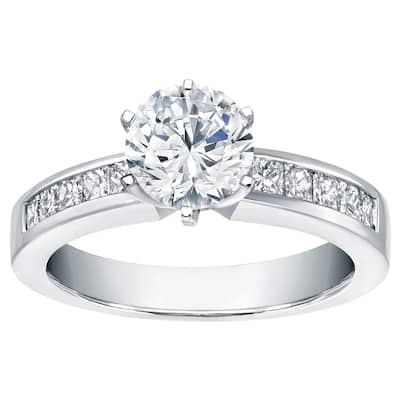 Auriya Traditional 1 1/2ct TDW Round Diamond Engagement Ring 14k White Gold